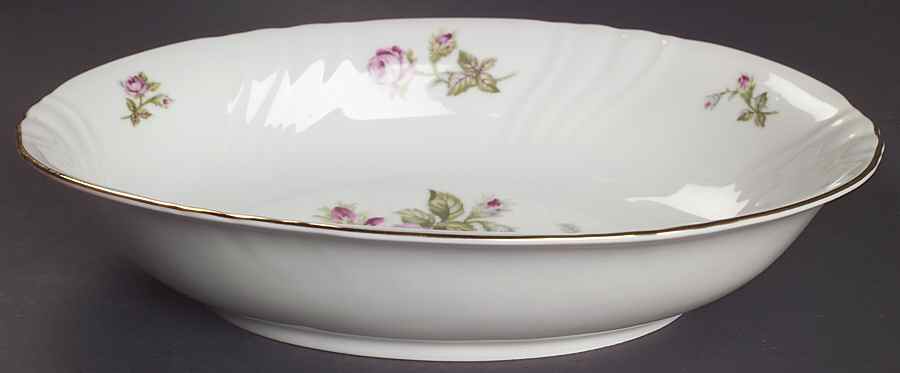 Rose of Picardy White 10" Oval Vegetable Bowl by Johann Haviland-1
