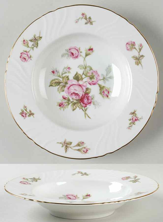 Rose of Picardy White Rim Soup Bowl by Johann Haviland-1