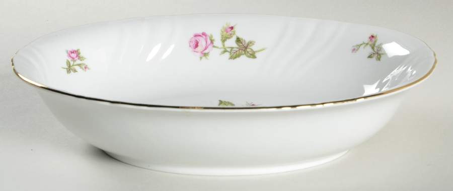 Rose of Picardy White 9" Oval Vegetable Bowl by Johann Haviland-1