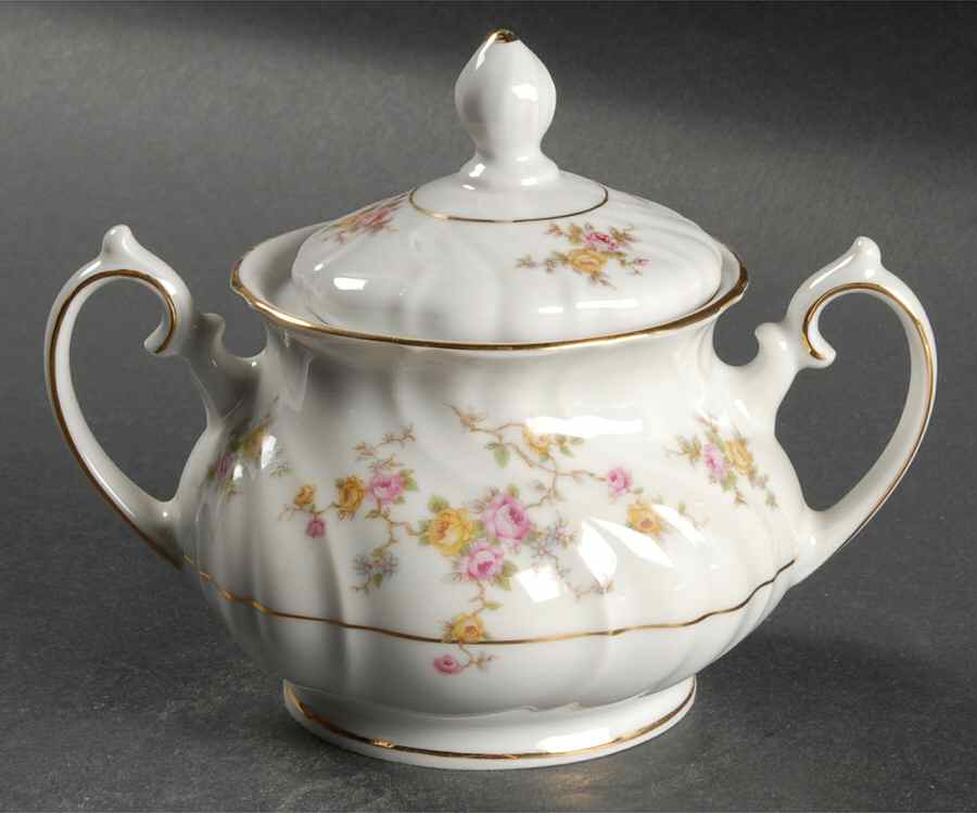 Thornrose Cream Sugar Bowl & Lid by Johann Haviland-1