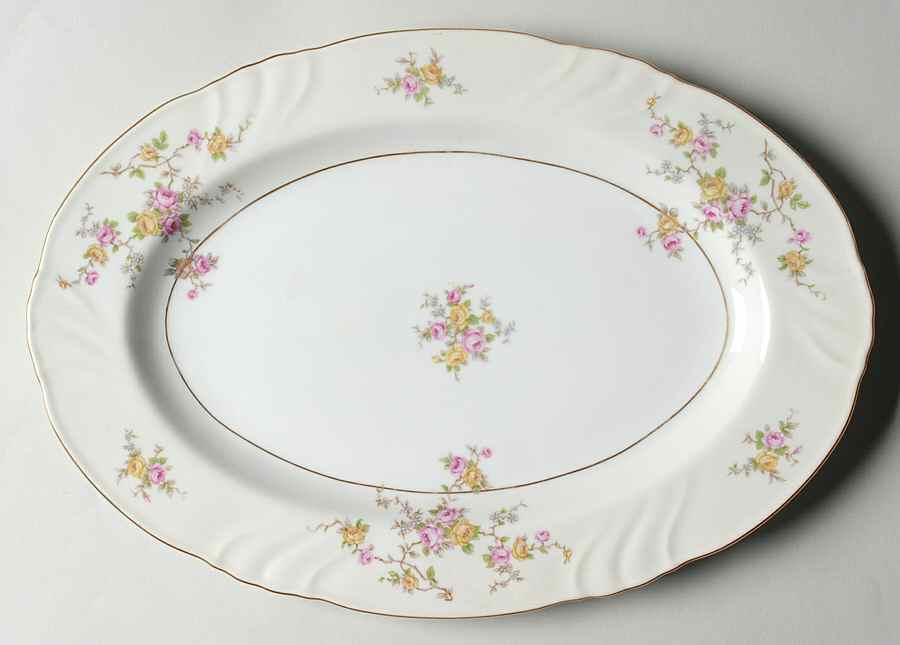Thornrose Cream 13" Oval Serving Platter by Johann Haviland-1
