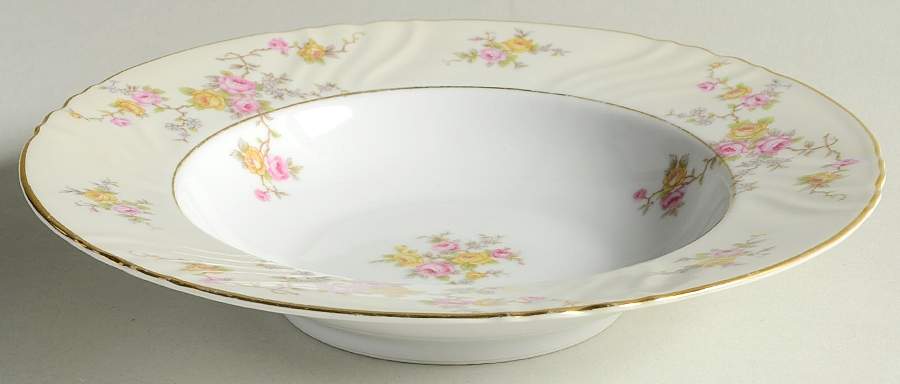 Thornrose Cream Rim Soup Bowl by Johann Haviland-1