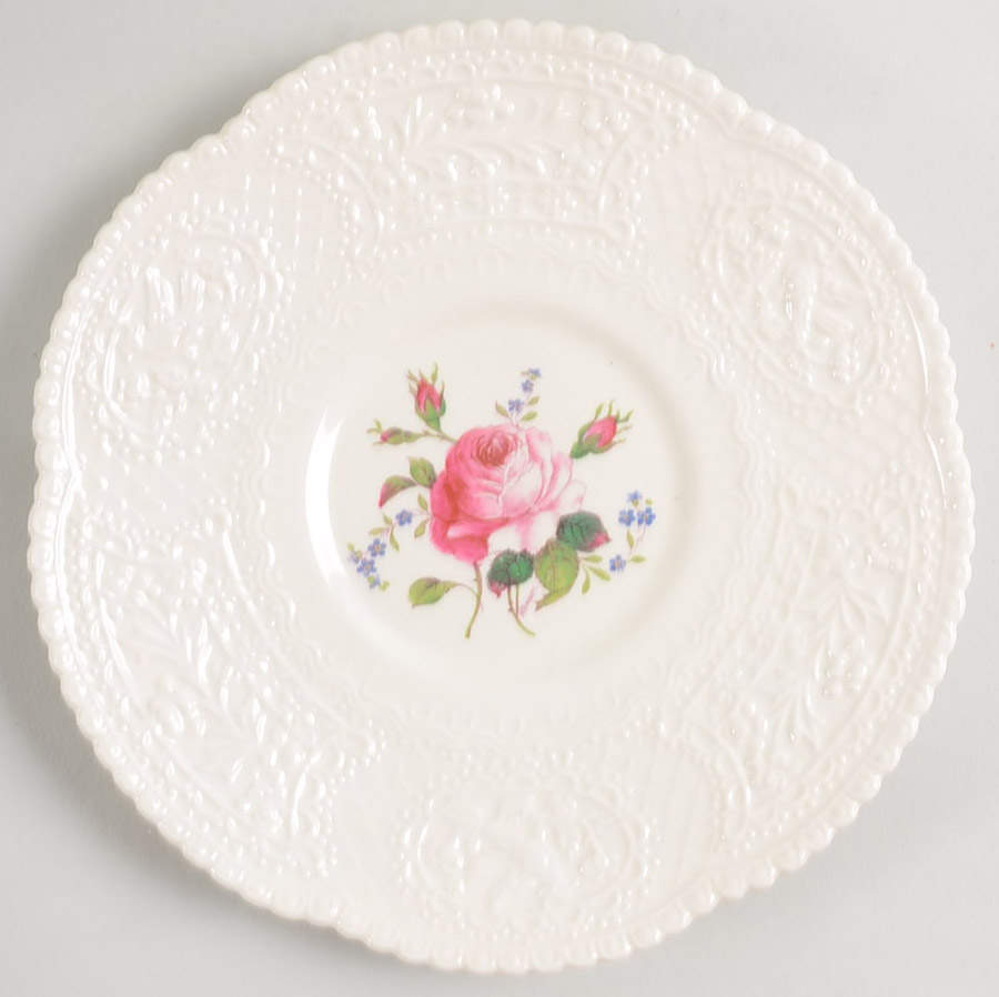 Birbeck Rose Pink Saucer for Cream Soup Bowl by George Jones & Sons-1