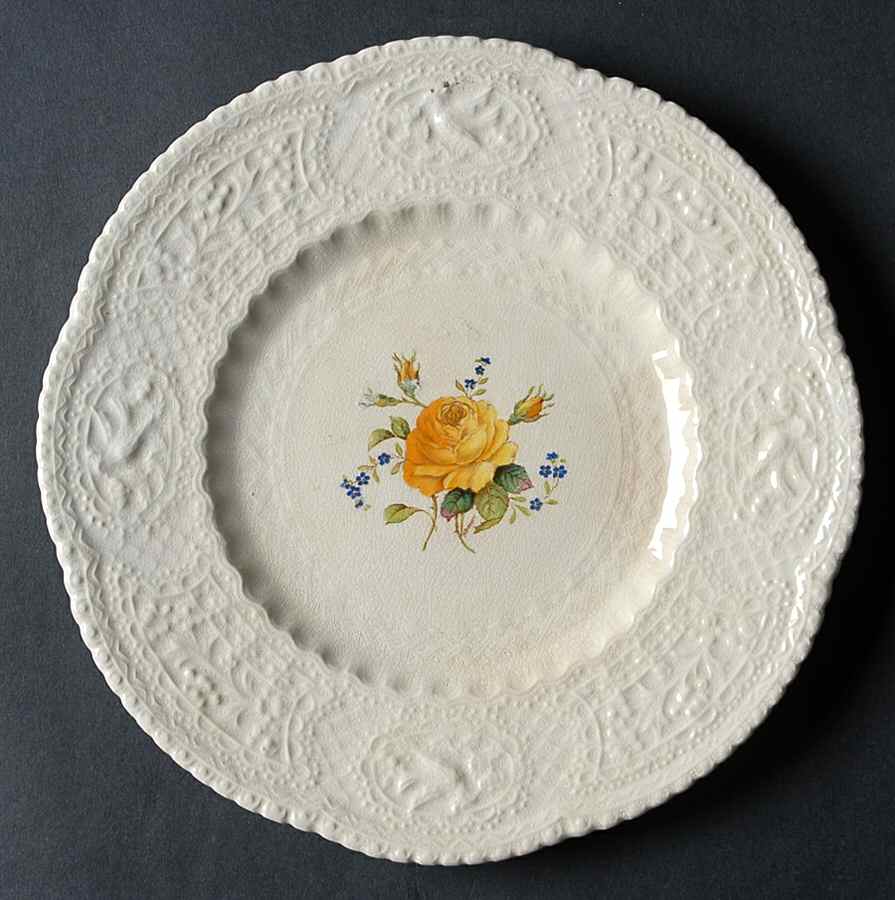 Birbeck Rose Yellow Salad Plate by George Jones & Sons-1