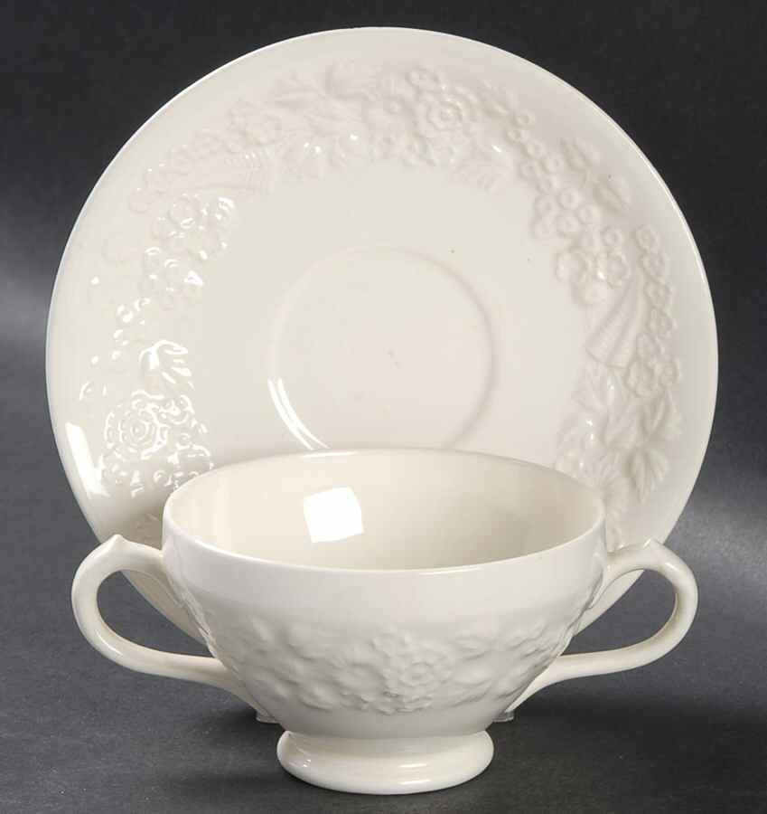 Rhapsody Footed Bouillon Cup & Saucer by George Jones & Sons-1