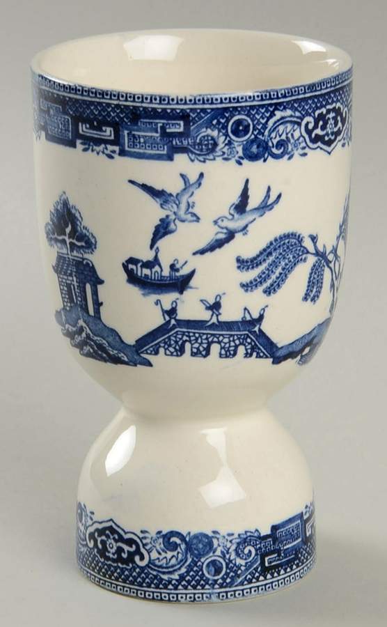 Willow Blue (Black & Blue Backstamps, Older) Double Egg Cup by Johnson Brothers-1