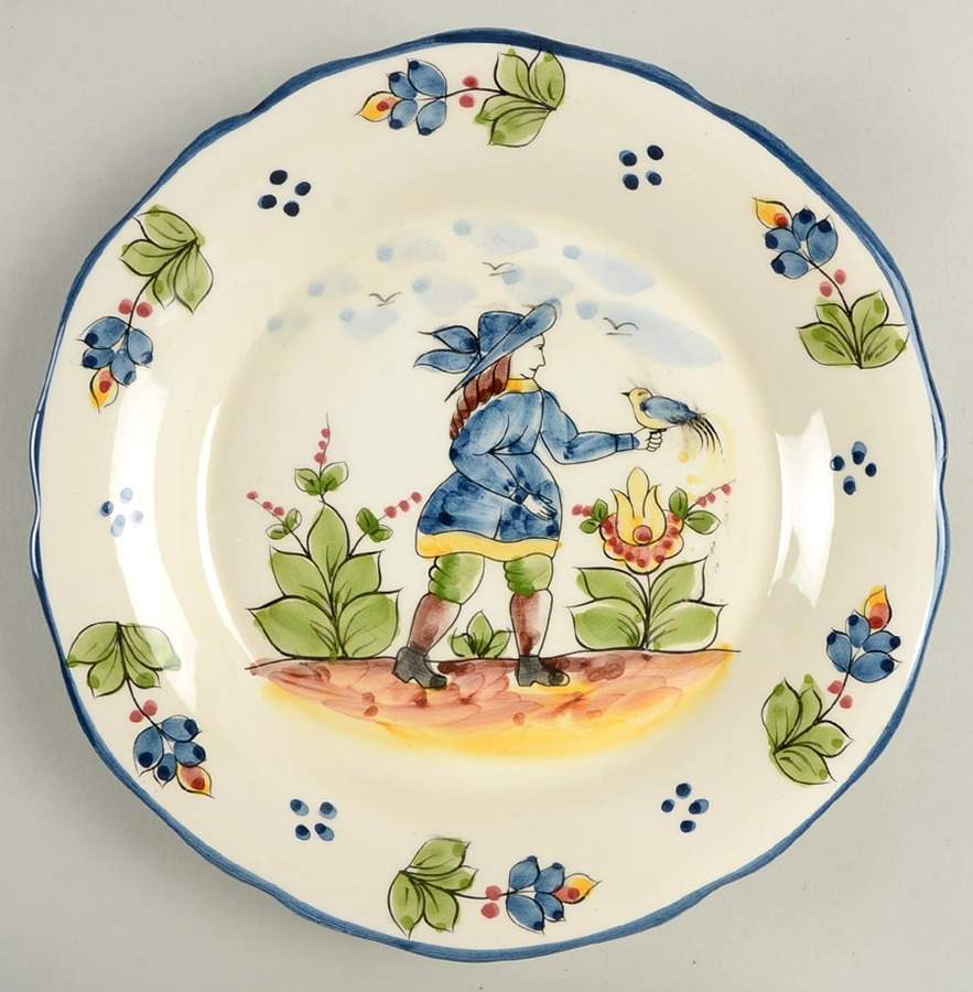 Blue French Luncheon Plate by Jay Willfred-1