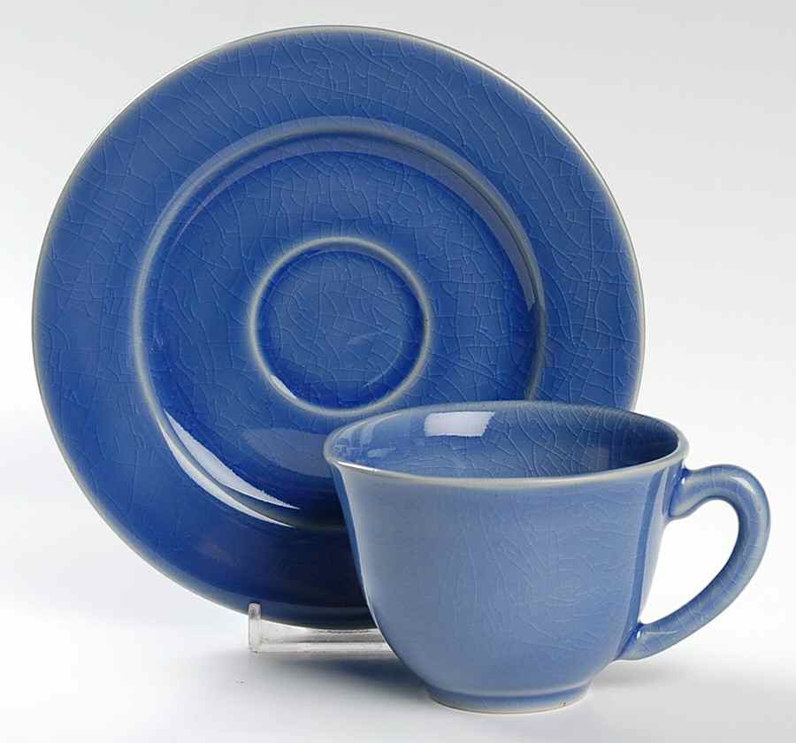 Basique Blue Footed Cup & Saucer Set by Jars-France-1