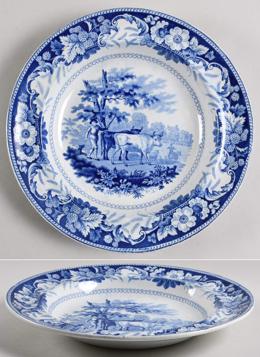 Rural Scenery Large Rim Soup Bowl by JW Ridgeway-1