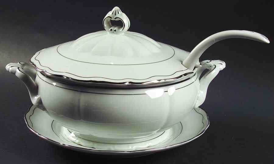 Contessa Tureen & Lid w/Ladle & Underplate by Nasco (Japan)-1