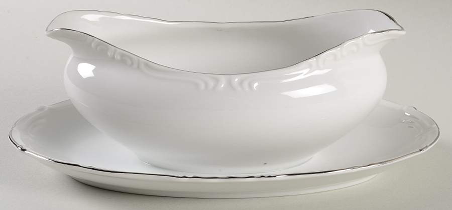Contessa Gravy Boat with Attached Underplate by Nasco (Japan)-1