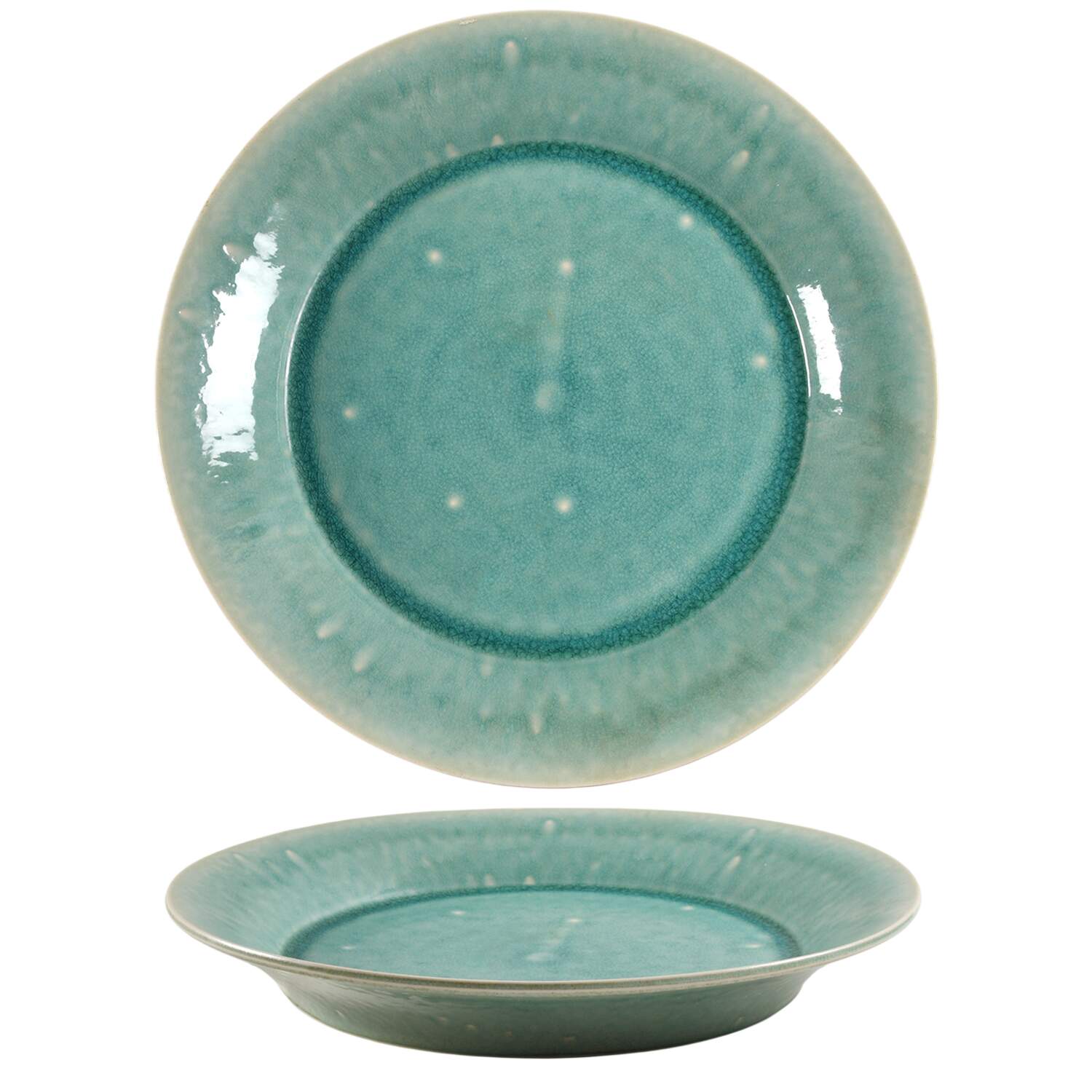 Tourron Jade 15" Deep Round Platter by Jars-France-1
