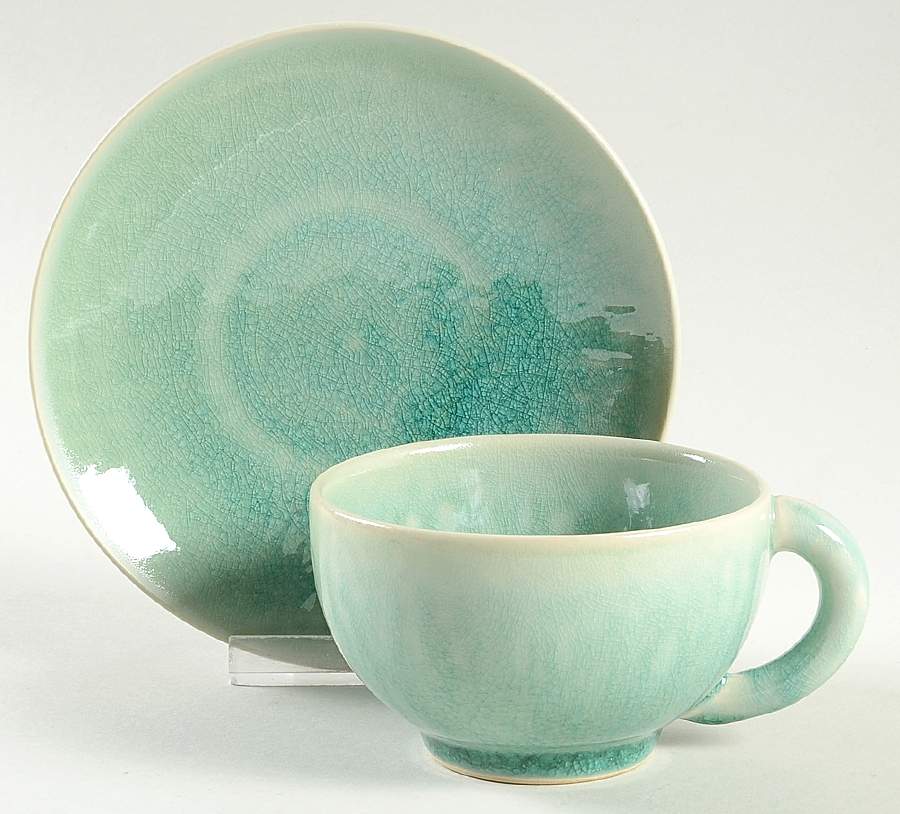 Tourron Jade Jumbo Cup & Saucer Set by Jars-France-1