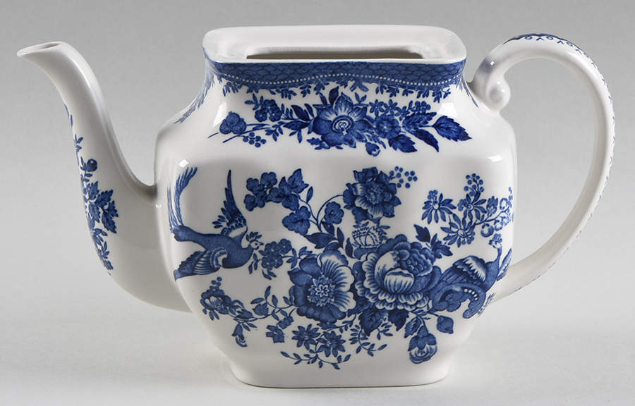 Asiatic Pheasant Blue Teapot No Lid by Johnson Brothers-1
