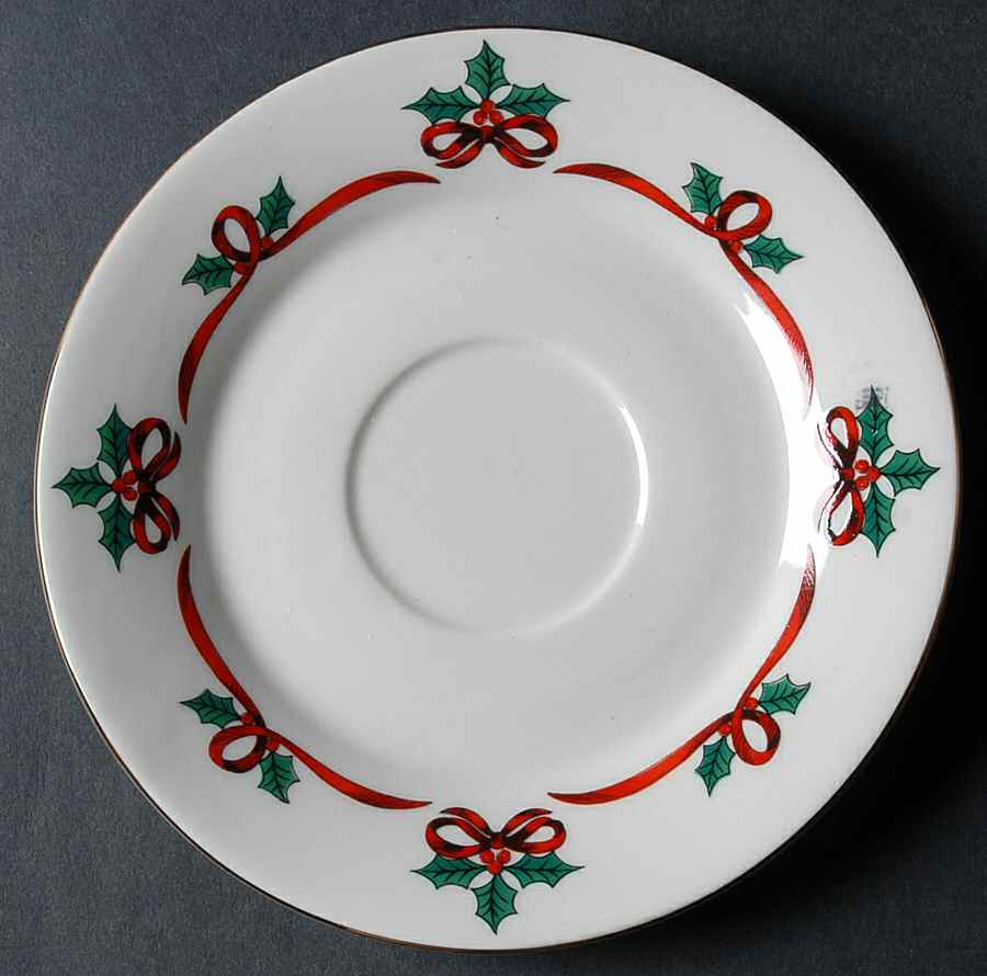 Ribbon & Holly Saucer by Jamestown-1