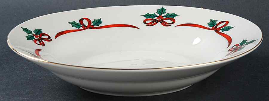 Ribbon & Holly Rim Soup Bowl by Jamestown-1