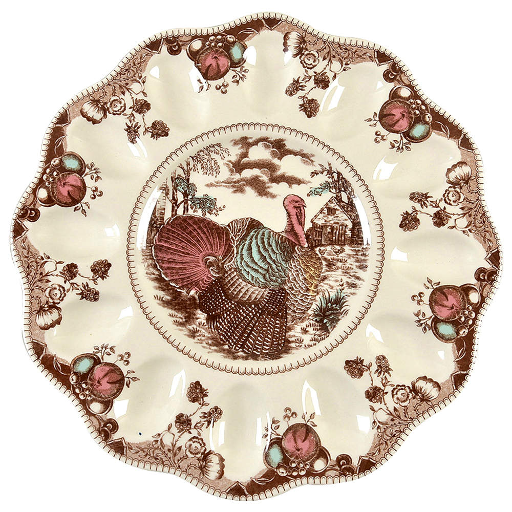 His Majesty (England 1883 Backstamp) Deviled Egg Plate by Johnson Brothers-1