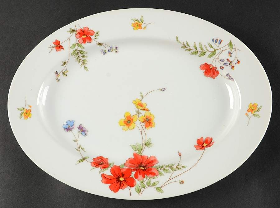 Nadine (No Trim) 12" Oval Serving Platter by Jardin-1