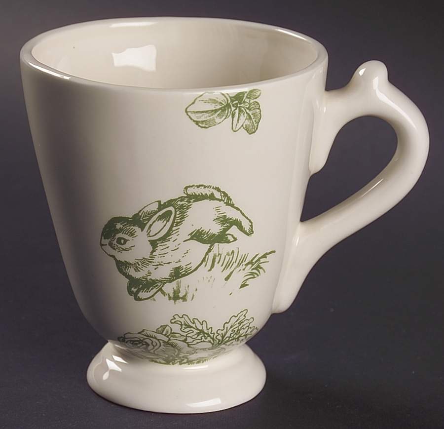 Bunny Toile Footed Mug by Jay Willfred-1
