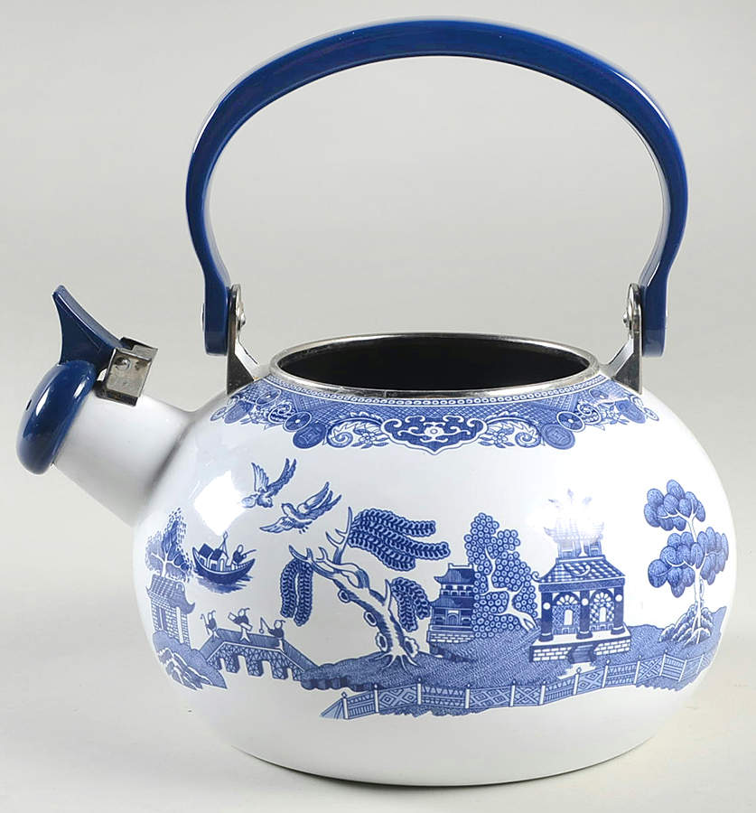 Willow Blue ("England 1883" Backstamp, China) Metal Kettle No Lid by Johnson Brothers-1