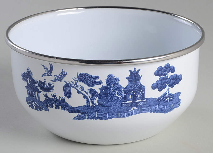 Willow Blue ("England 1883" Backstamp, China) 5 3/4" Metal Bowl by Johnson Brothers-1