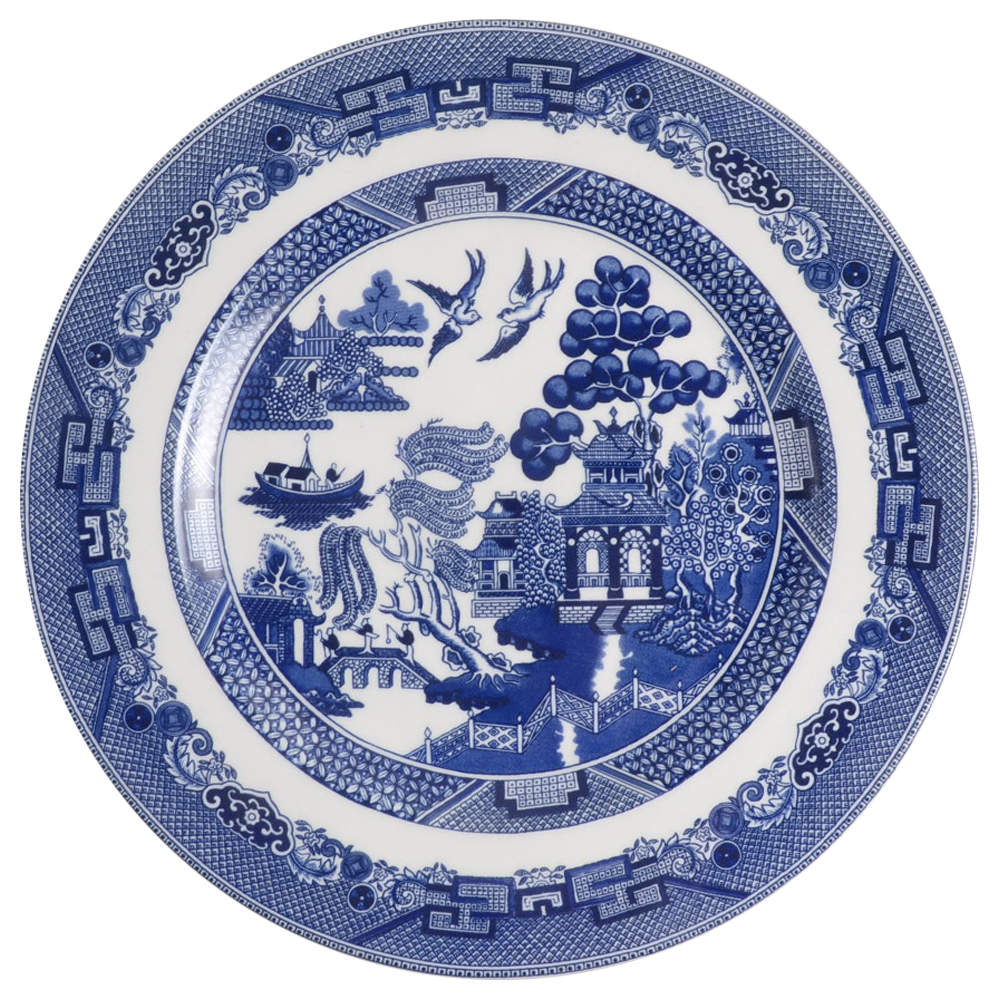 Willow Blue ("England 1883" Backstamp, China) Large Dinner Plate by Johnson Brothers-1