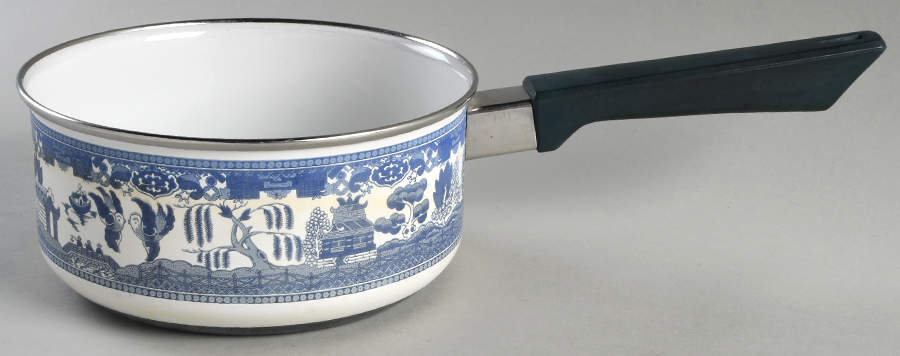 Willow Blue ("England 1883" Backstamp, China) 1.5 Qt Metal Covered Saucepan No Lid by Johnson Brothers-1