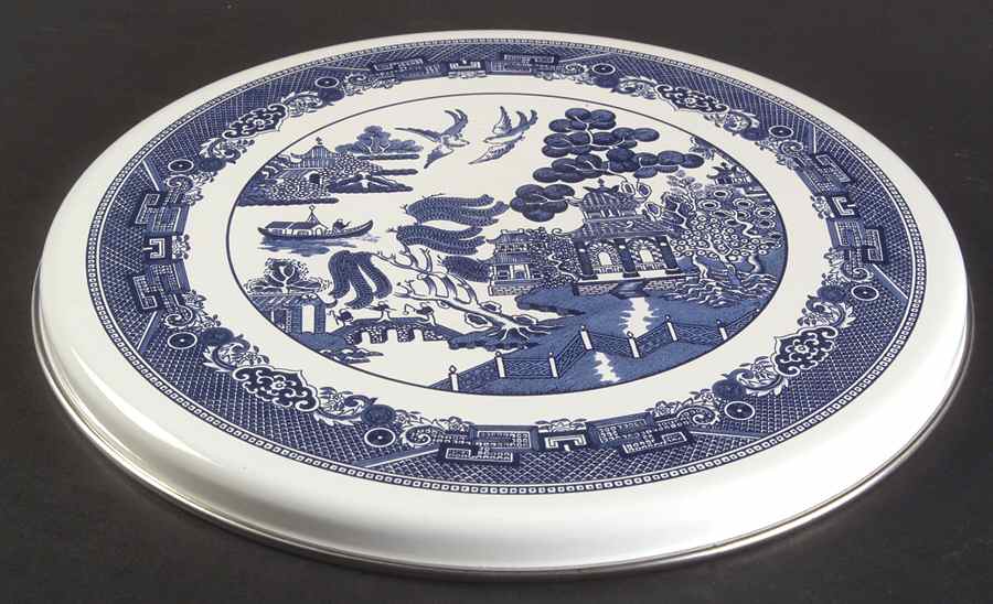 Willow Blue ("England 1883" Backstamp, China) 10" Individual Steel Stove Cover by Johnson Brothers-1