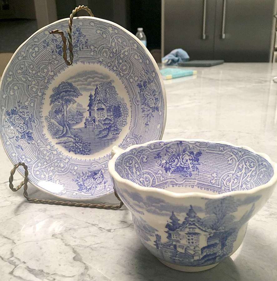 Roselle Footed Cup & Saucer Set by John Meir & Sons-1