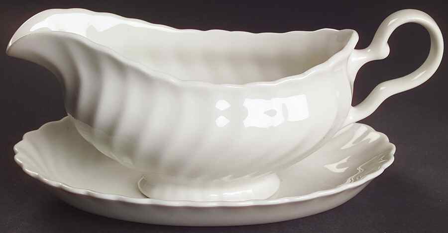 Regency (England 1883 Stamp, Made in China) Gravy Boat & Underplate/Relish by Johnson Brothers-1