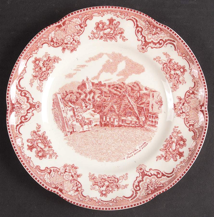 Old Britain Castles Pink (England 1883 Stamp) Salad Plate by Johnson Brothers-1