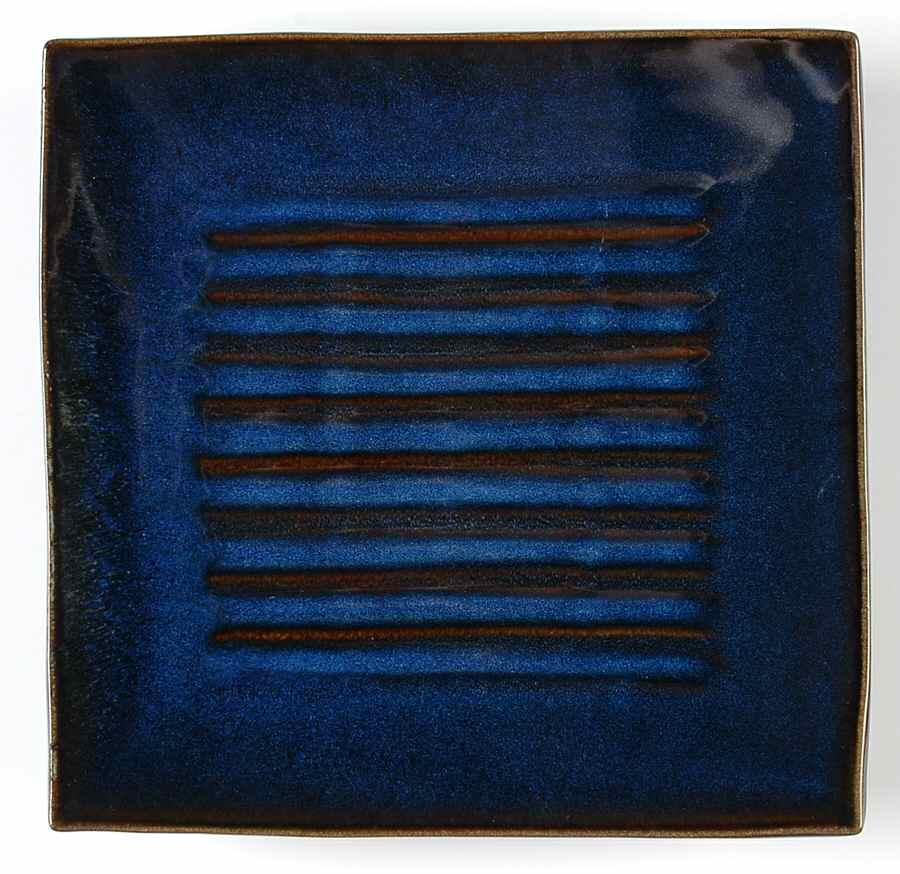 Toba Indigo 10" Square Serving Platter by Jars-France-1
