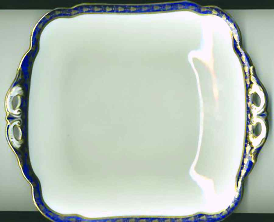 JON63 Square Handled Cake Plate by George Jones & Sons-1