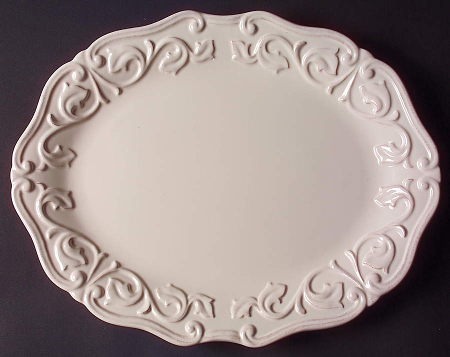 Felice Ivory 14" Oval Serving Platter by JCPenney-1