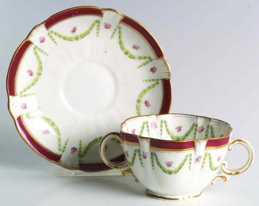 A4924 Footed Bouillon Cup & Saucer by George Jones & Sons-1
