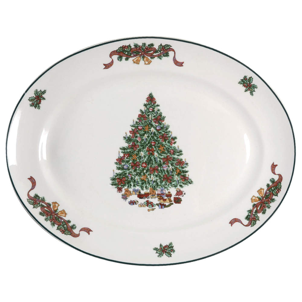 Victorian Christmas ("England 1883") 13" Oval Serving Platter by Johnson Brothers-1