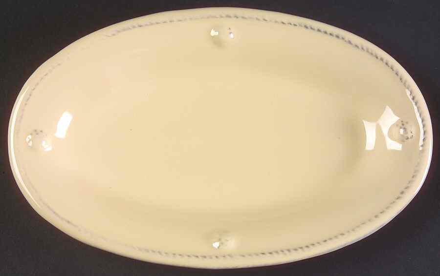 Berry and Thread Butter Yellow 7" Oval Serving Platter by Juliska Ceramics-1