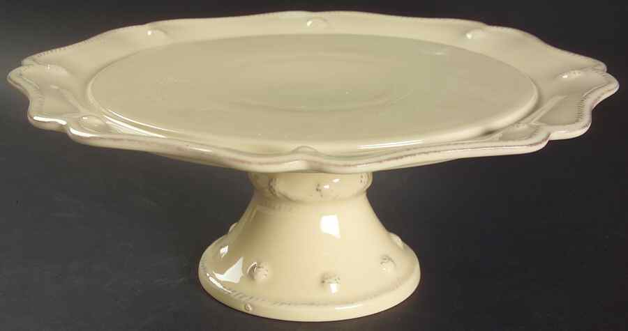 Berry and Thread Butter Yellow 11" Diameter Pedestal Cake Stand by Juliska Ceramics-1