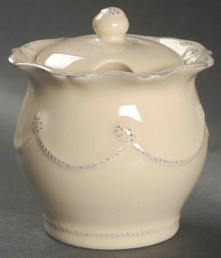 Berry and Thread Butter Yellow Sugar Bowl & Lid by Juliska Ceramics-1