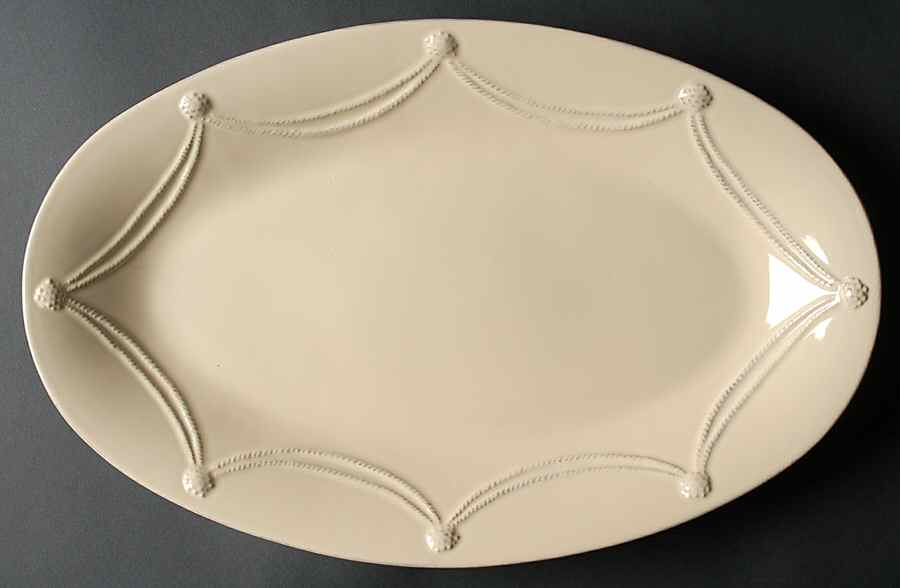 Berry and Thread Butter Yellow 17" Oval Serving Platter by Juliska Ceramics-1