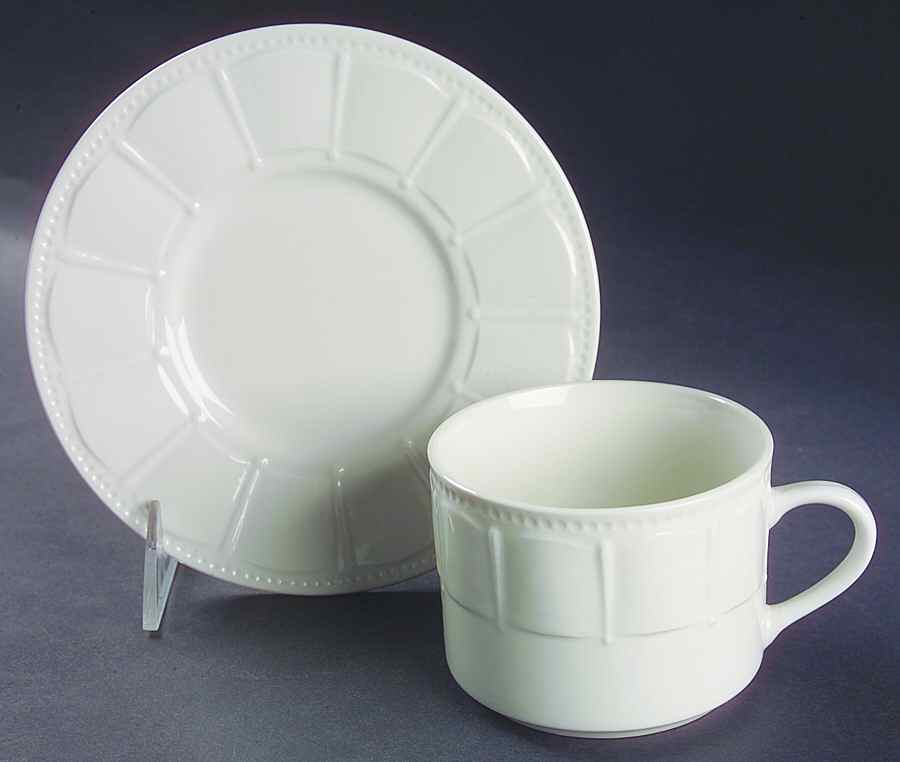 Haley (Paneled Rim) Flat Cup & Saucer Set by JCPenney-1
