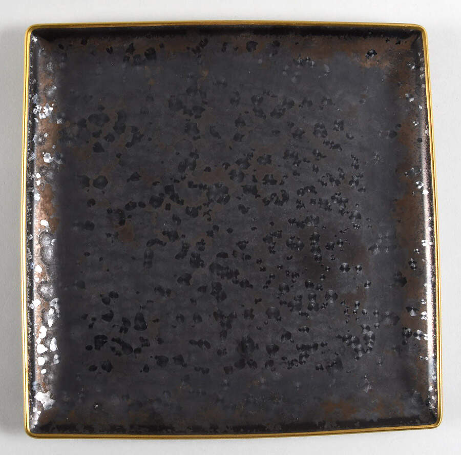 Aguirre Finition (Gold Trim) Square Dinner Plate by Jaune de Chrome-1