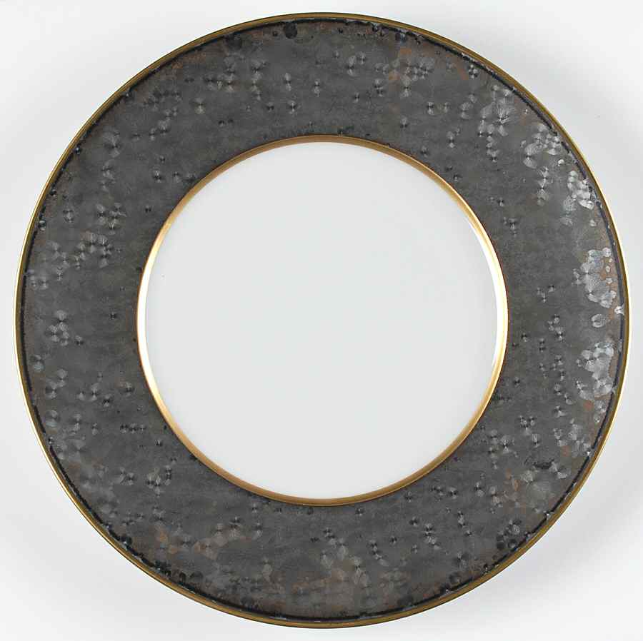 Aguirre Finition (Gold Trim) 11" Chop Plate (Round Platter) by Jaune de Chrome-1
