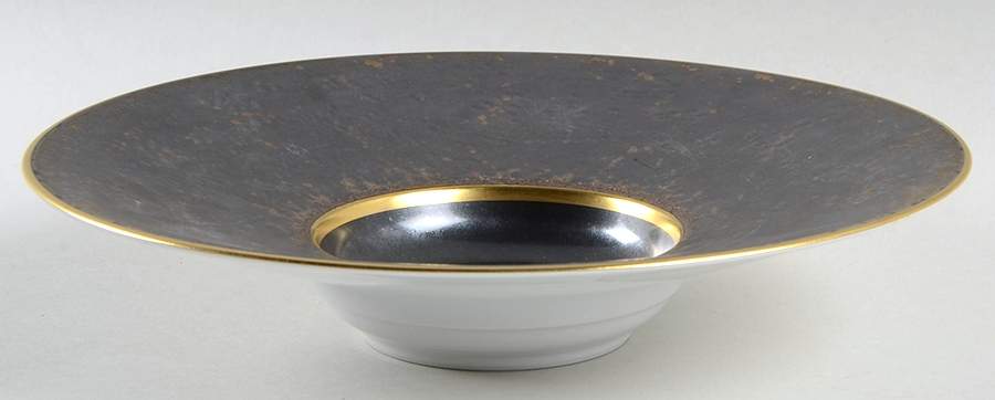 Aguirre Finition (Gold Trim) Large Rim Soup Bowl by Jaune de Chrome-1