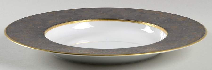 Aguirre Finition (Gold Trim) Large Rim Soup Bowl by Jaune de Chrome-1