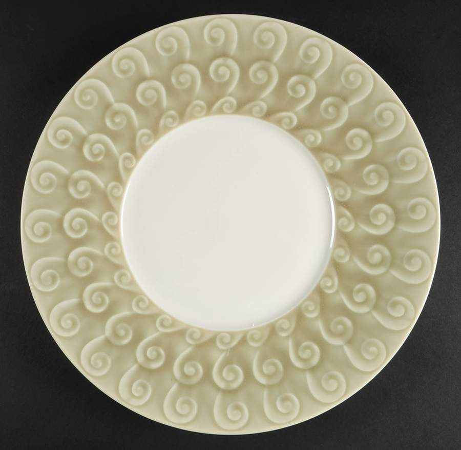 Albatre Celadon Spiral Service Plate (Charger) by Jaune de Chrome-1
