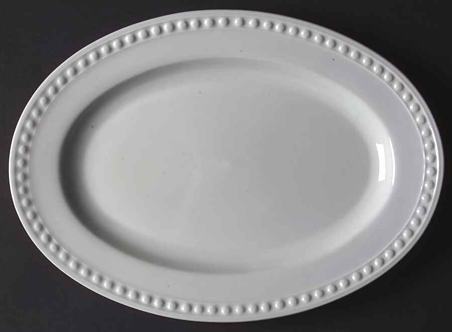 Elegant Pearl White 12" Oval Serving Platter by JCPenney-1