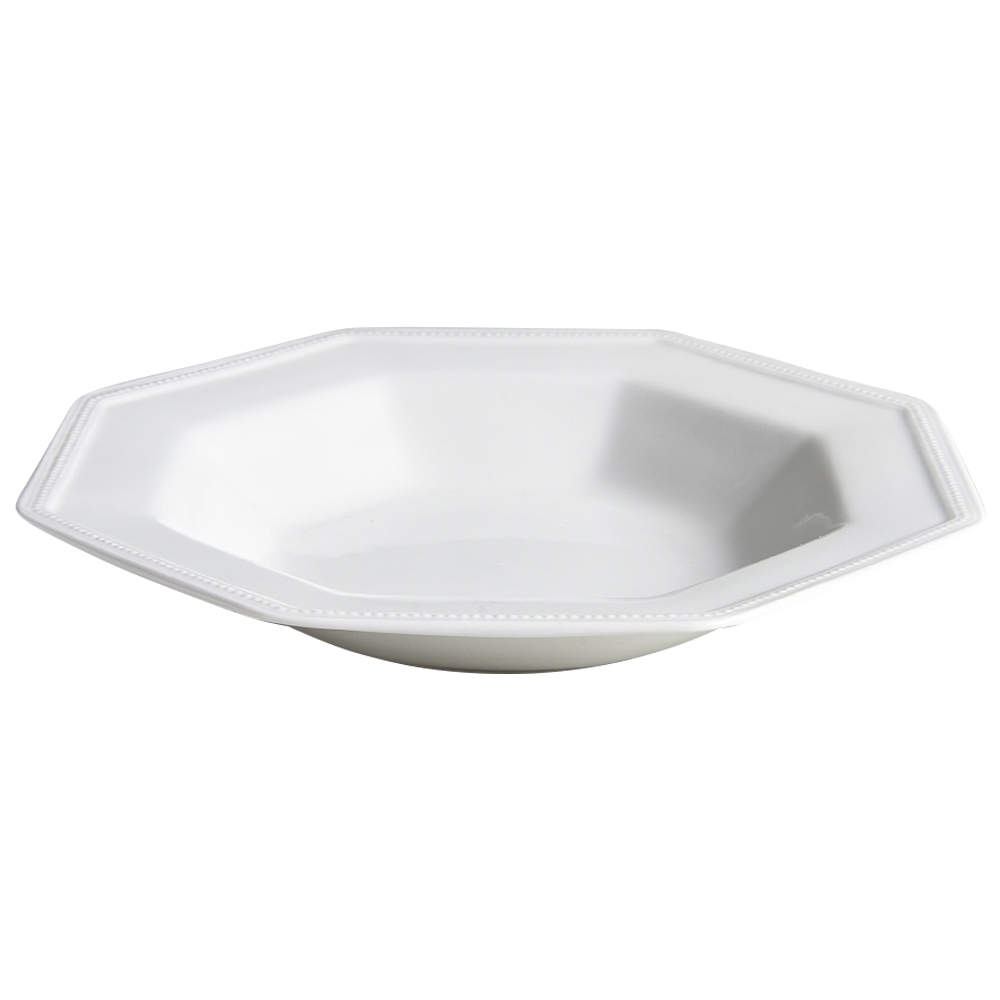 Heritage White ("England 1883"Stamp, Made In China) Large Rim Soup Bowl by Johnson Brothers-1
