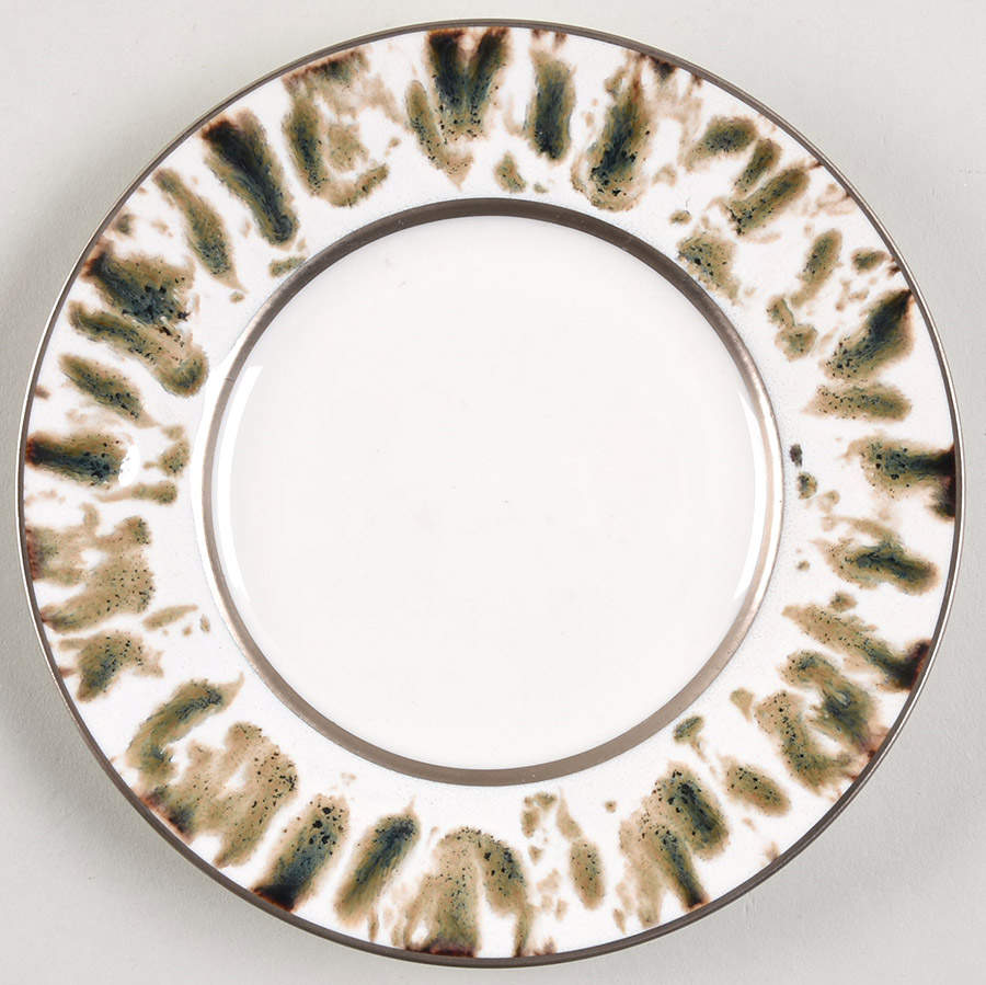 Cream Scale (Platinum Trim) Bread & Butter Plate by Jaune de Chrome-1