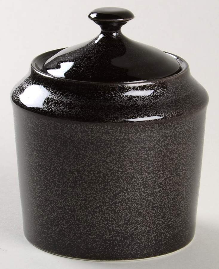 Spangled Black Sugar Bowl & Lid by Jaune de Chrome-1